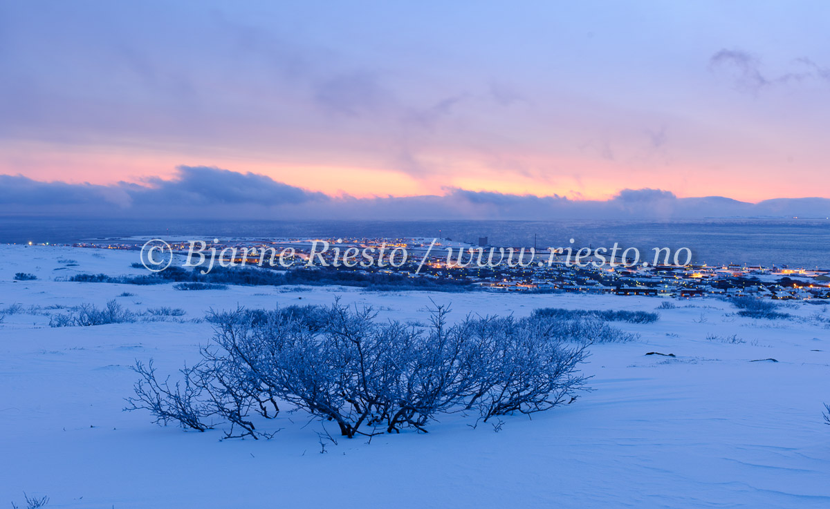 Mørketidslys i Varanger. Finnmark.