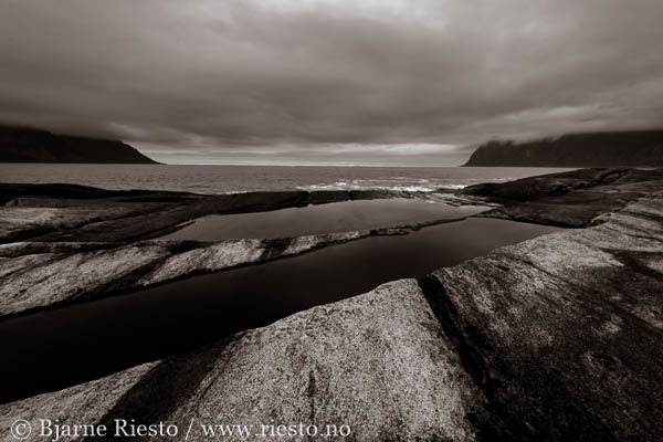 Horisont. Vinterlandskap på Varangerhalvøya. Finnmark